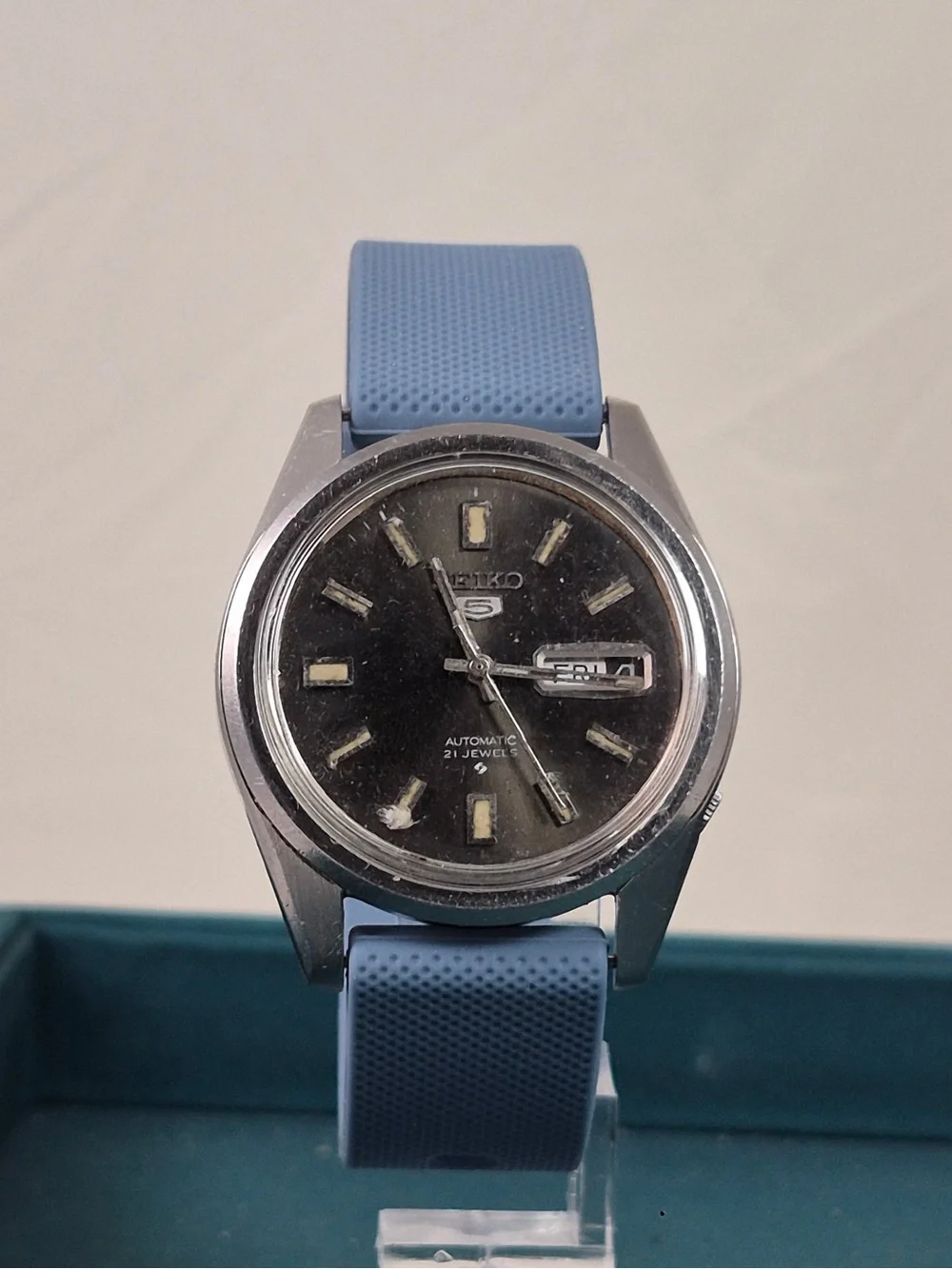 Vintage Seiko 5 Automatic 21 Jewels Day Date Men’s Watch 6119 Running Japan
